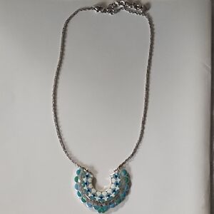 Brighton Silver Necklace with Blue and Turquoise Accents